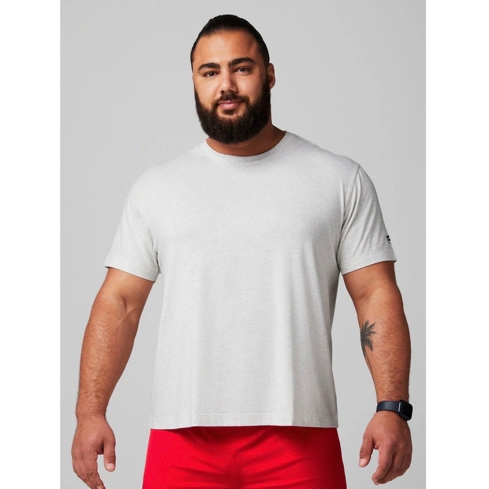Fabletics White Go-To Short Sleeve Crew Neck T-Shirt Mens‎ 4X NWT